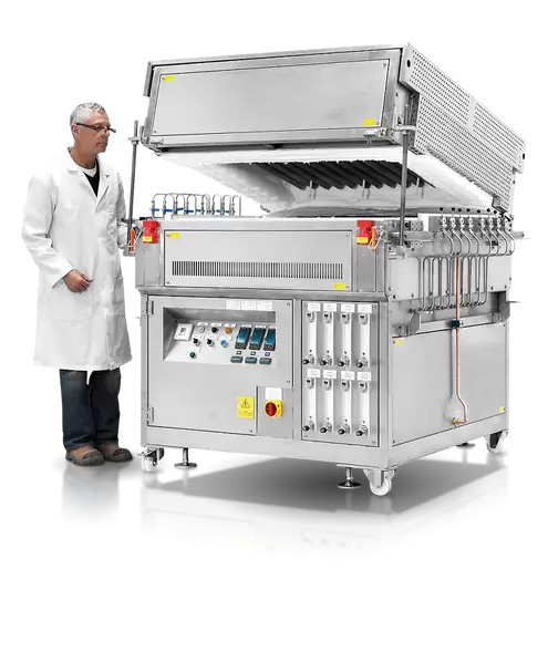Custom made eight lane strand furnace up to 1300°C with inert gas control